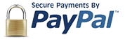 100% Secure Payments by Paypal. Accepted Cards: Visa, Mastercard, American Express, Discover and PayPal Account